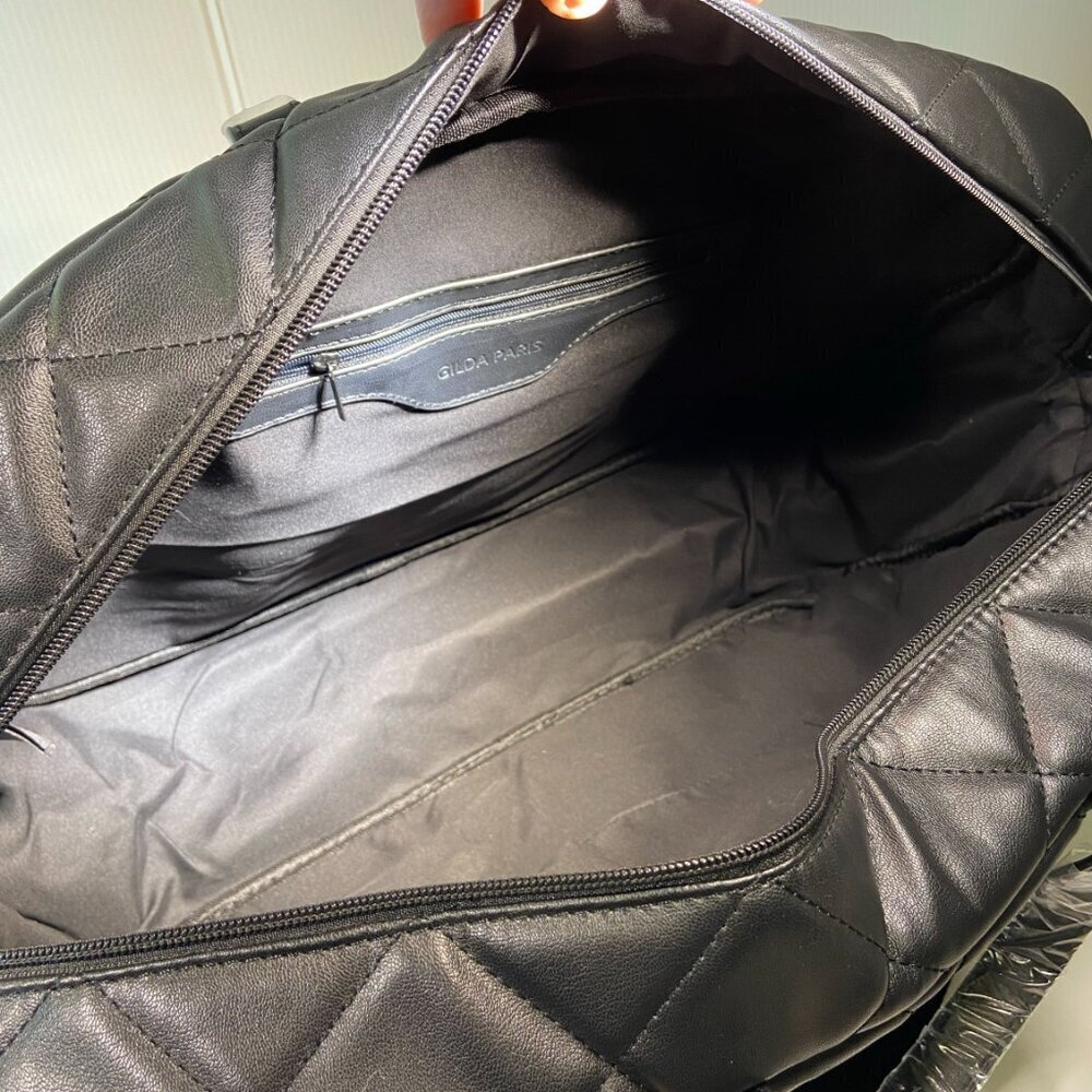 Gilda Paris Quilted Weekender Duffel Bag – Black – NWT - Picture 8 of 9